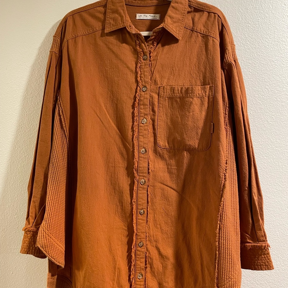 Free People “Cool and Clean Solid Buttondown” ALSO HAVE IN PURPLE AND BLUE